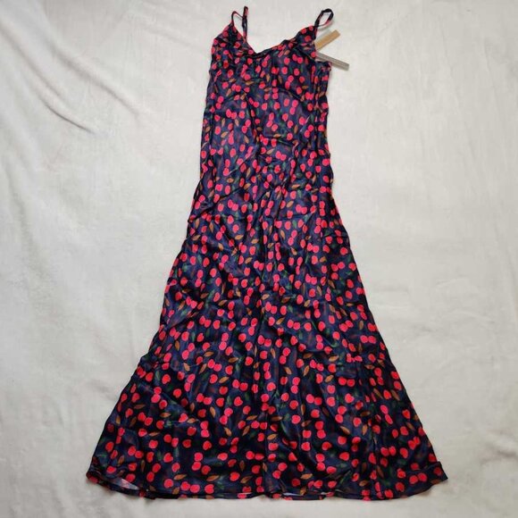 New SP Conditions Apply x Anthropologie cherry print Elva slip midi dress Petite - Picture 4 of 10